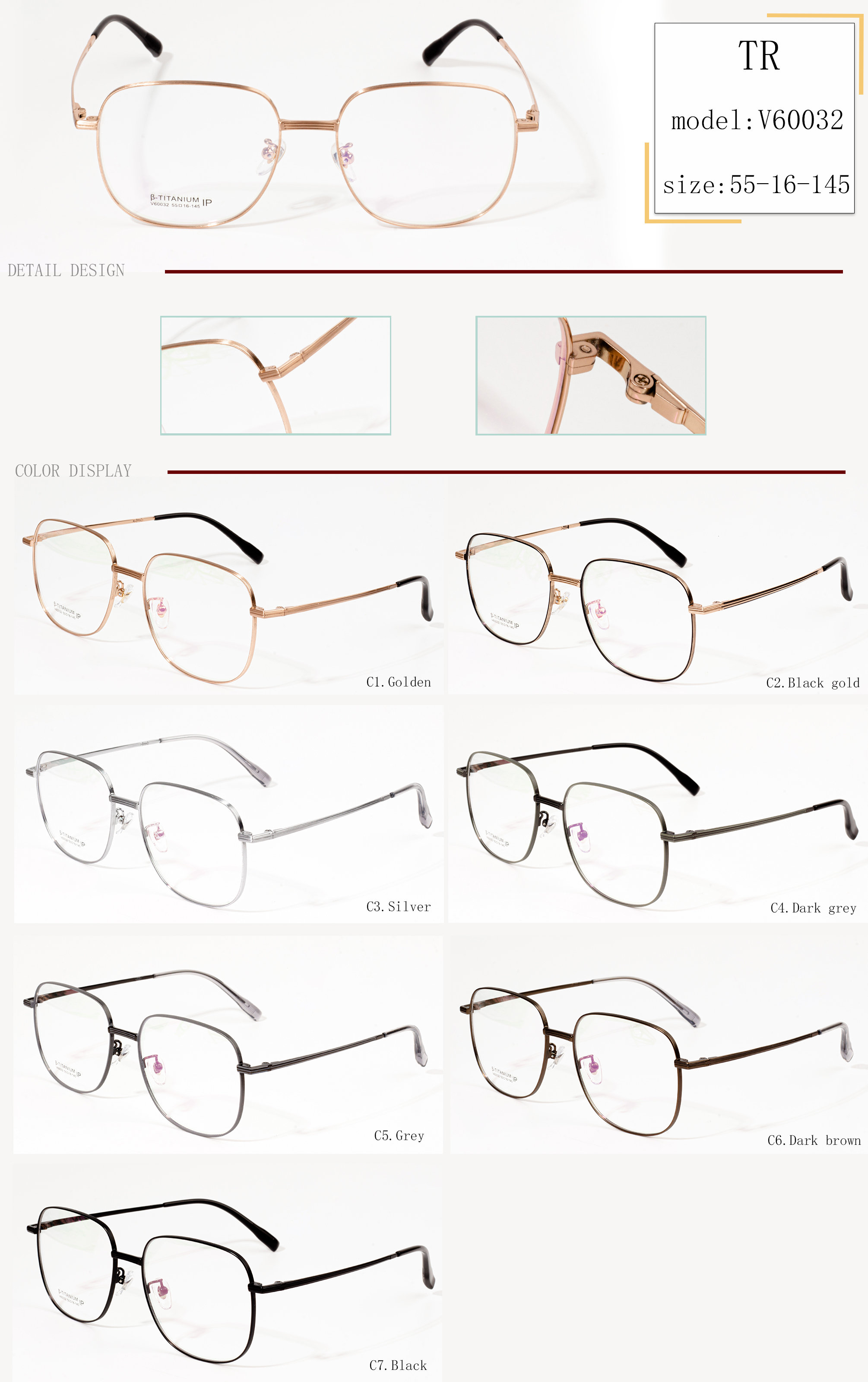 montature per occhiali di design all'ingrosso
