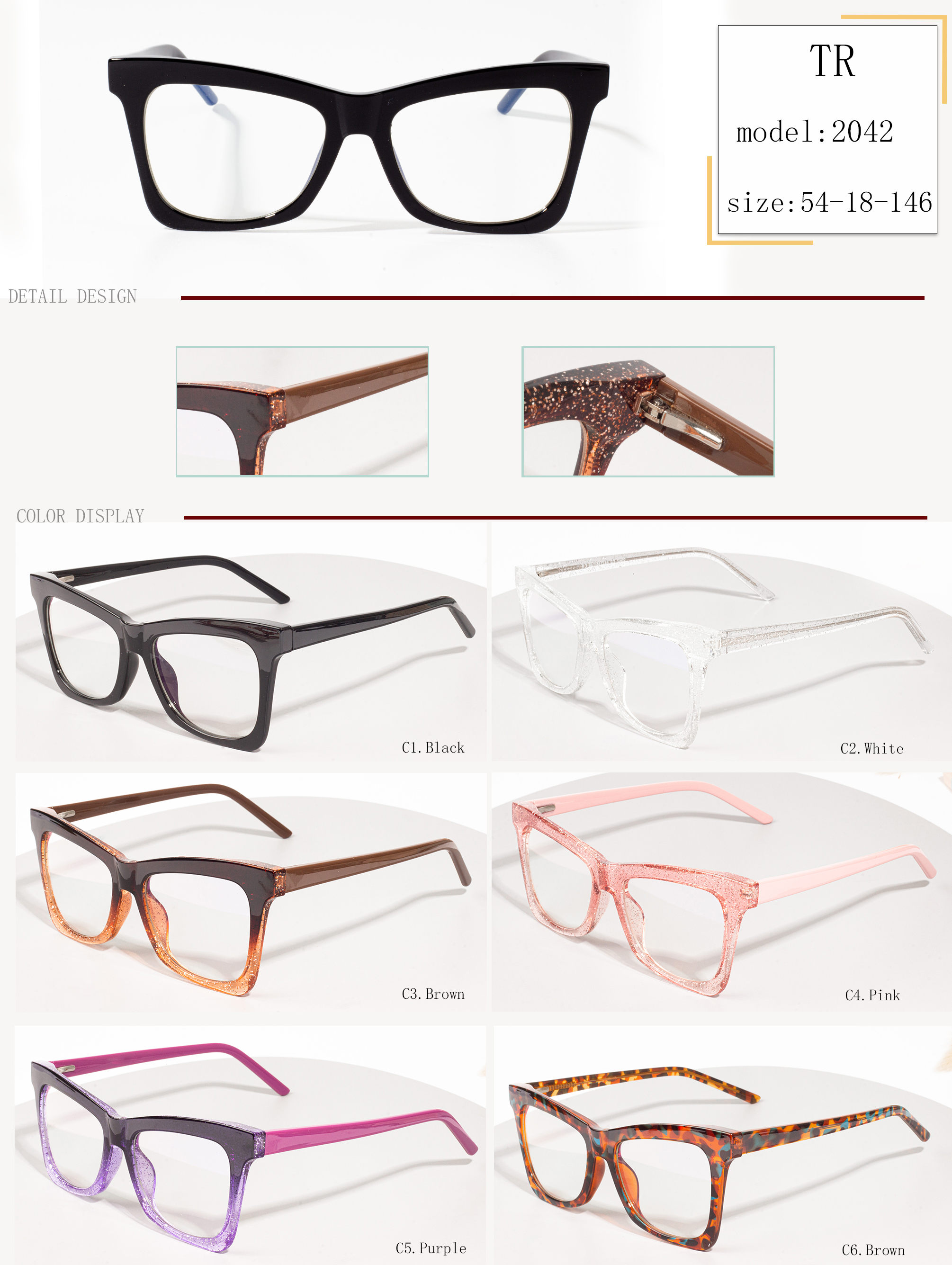 डिजाइनर चश्मा महिलाओं को फ्रेम करता है