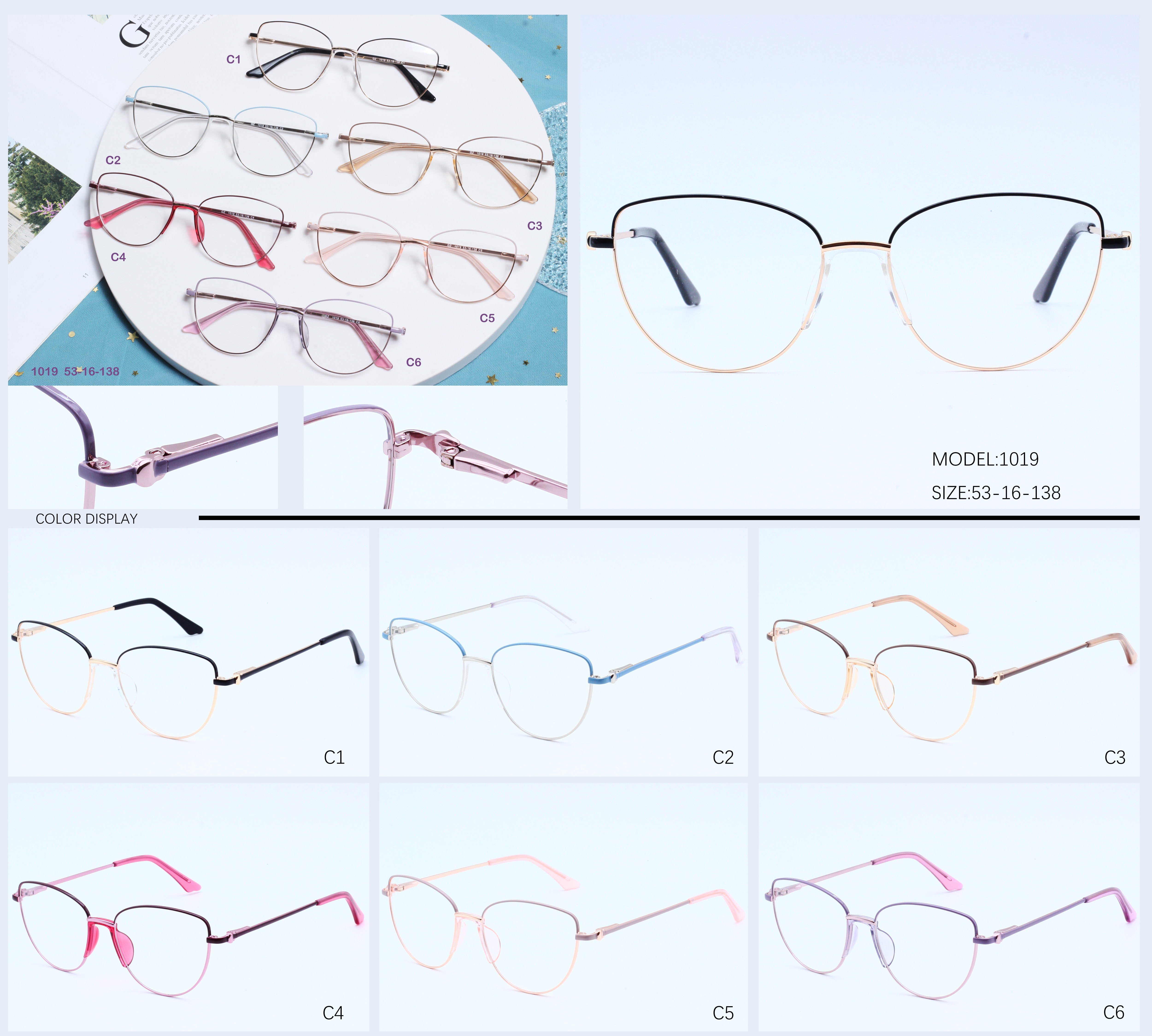 Kūʻai kūʻai kūʻai kūʻai metala eyewear frame stock ready Optical