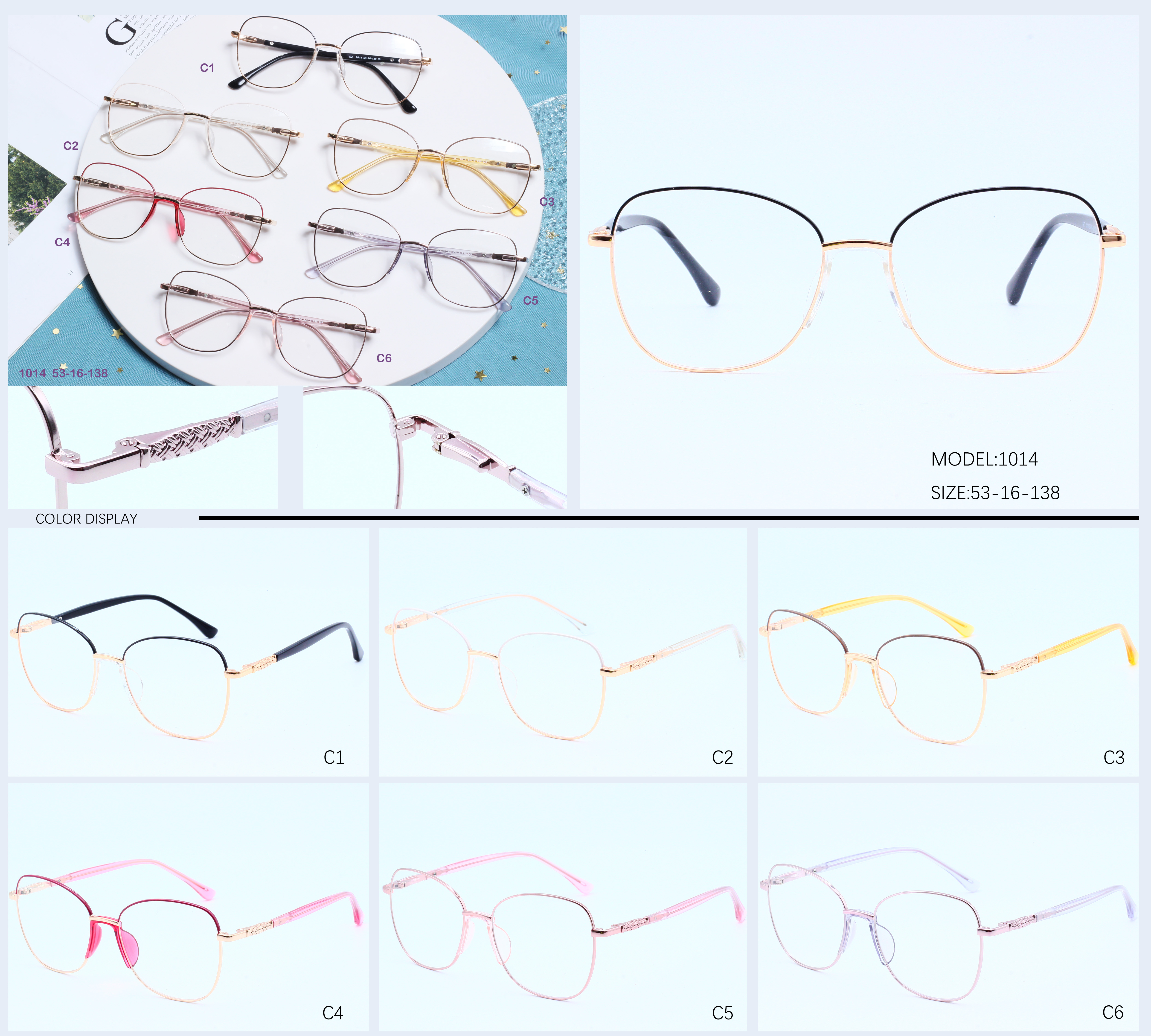 Desainer Brand Metal borongan Eyeglasses Walungan pigura optik