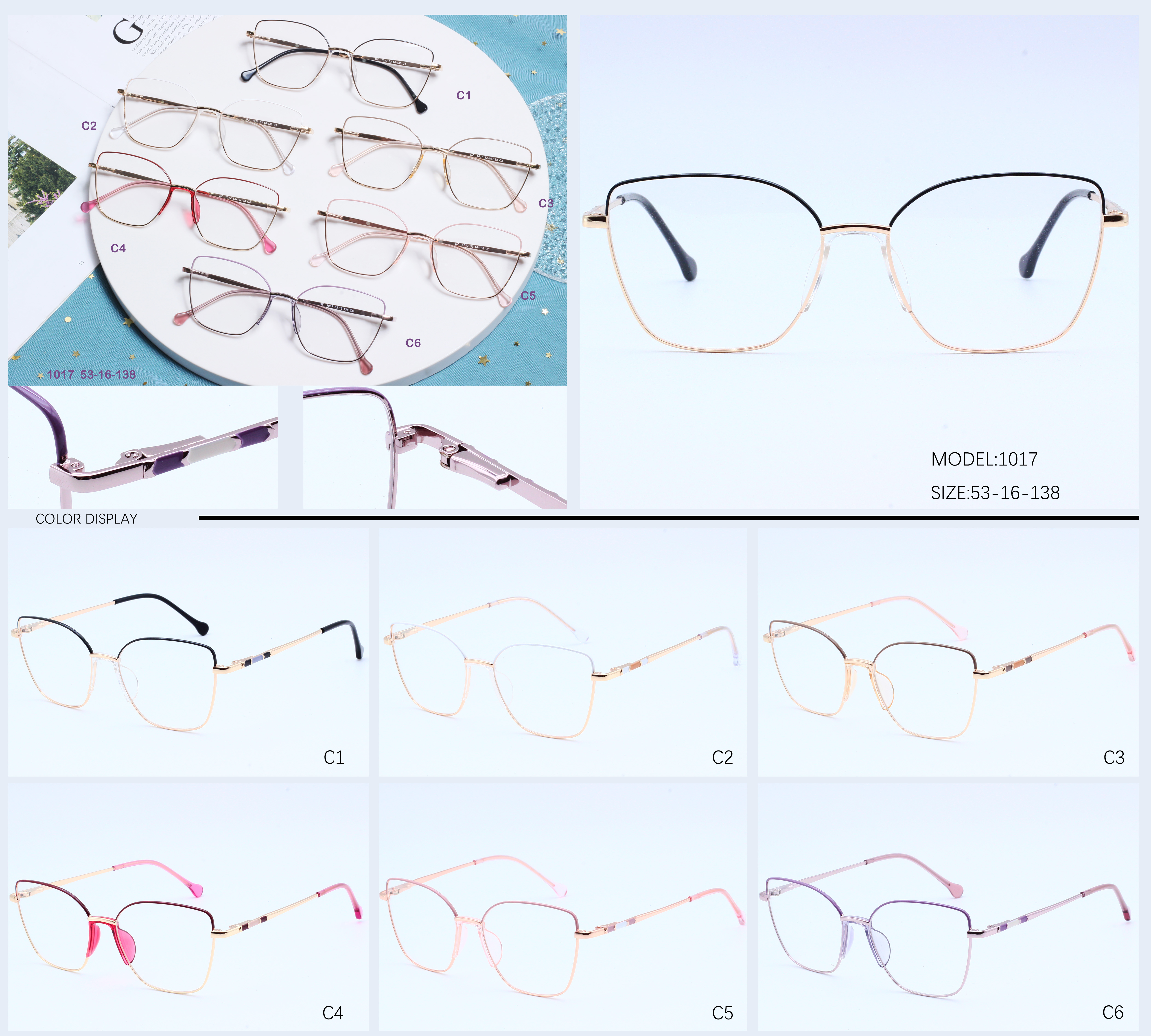 Women Wire Frame UV Blocking Kacamata Komputer