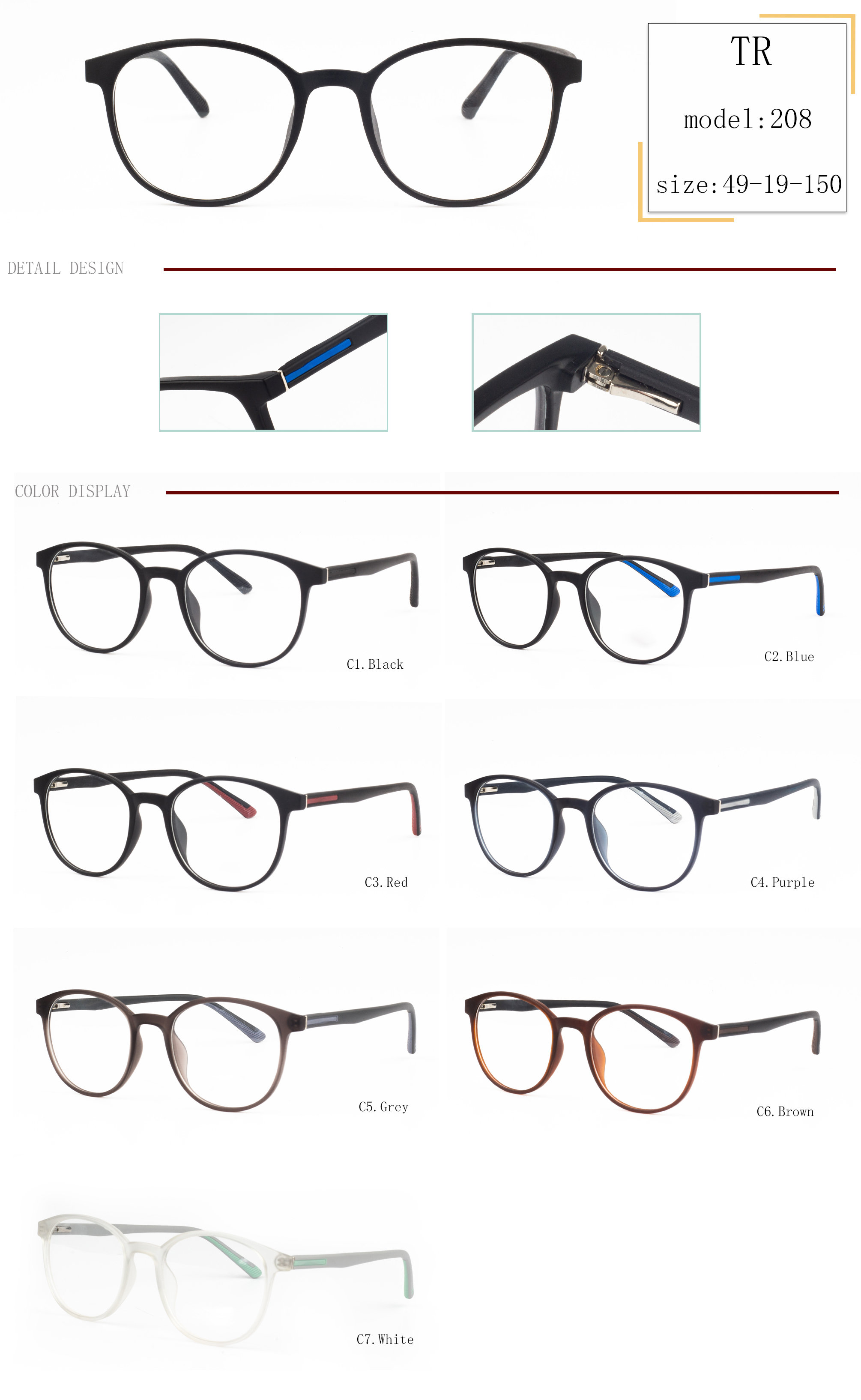 armações de óculos masculinas populares