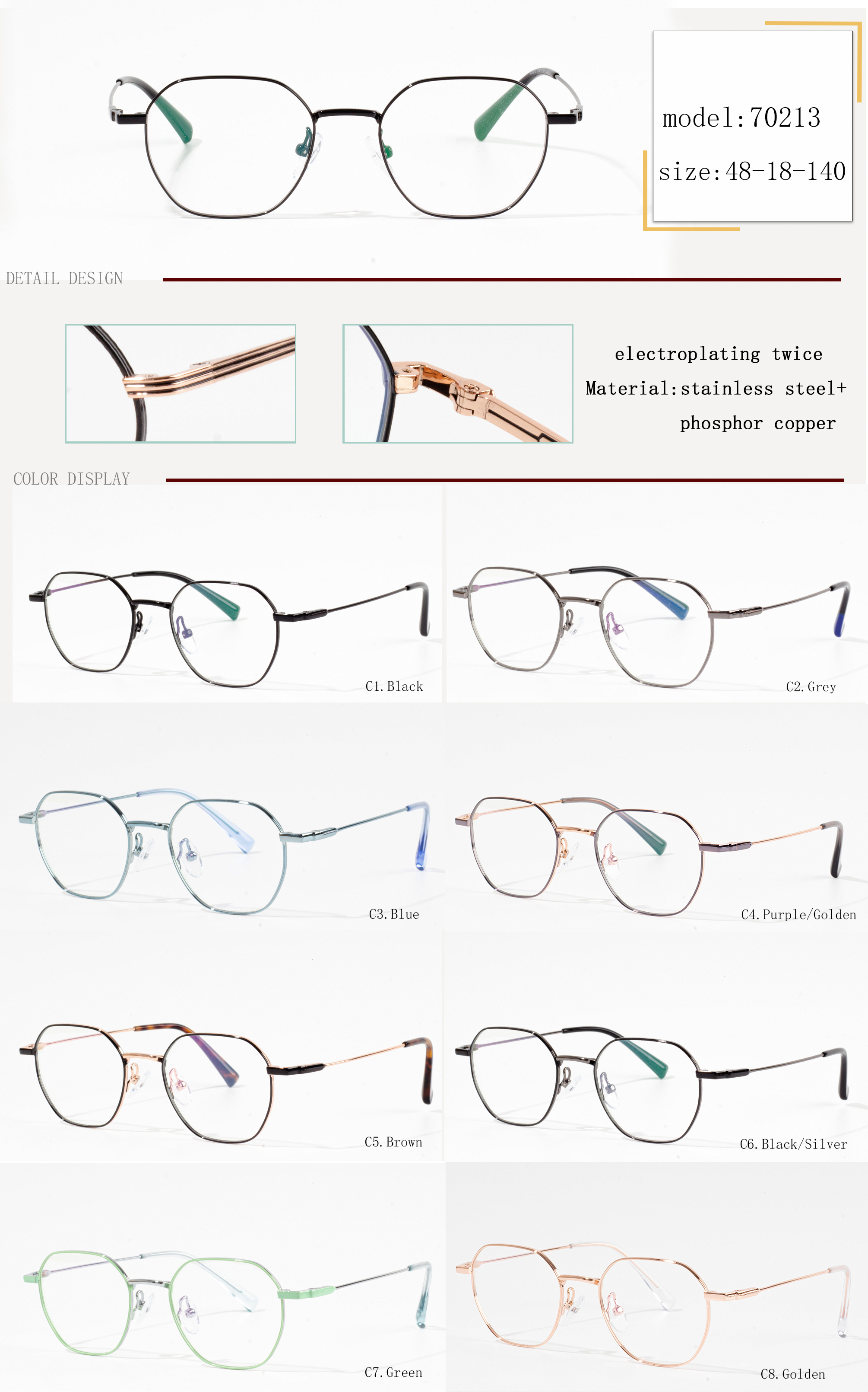 fleksibel metallramme briller