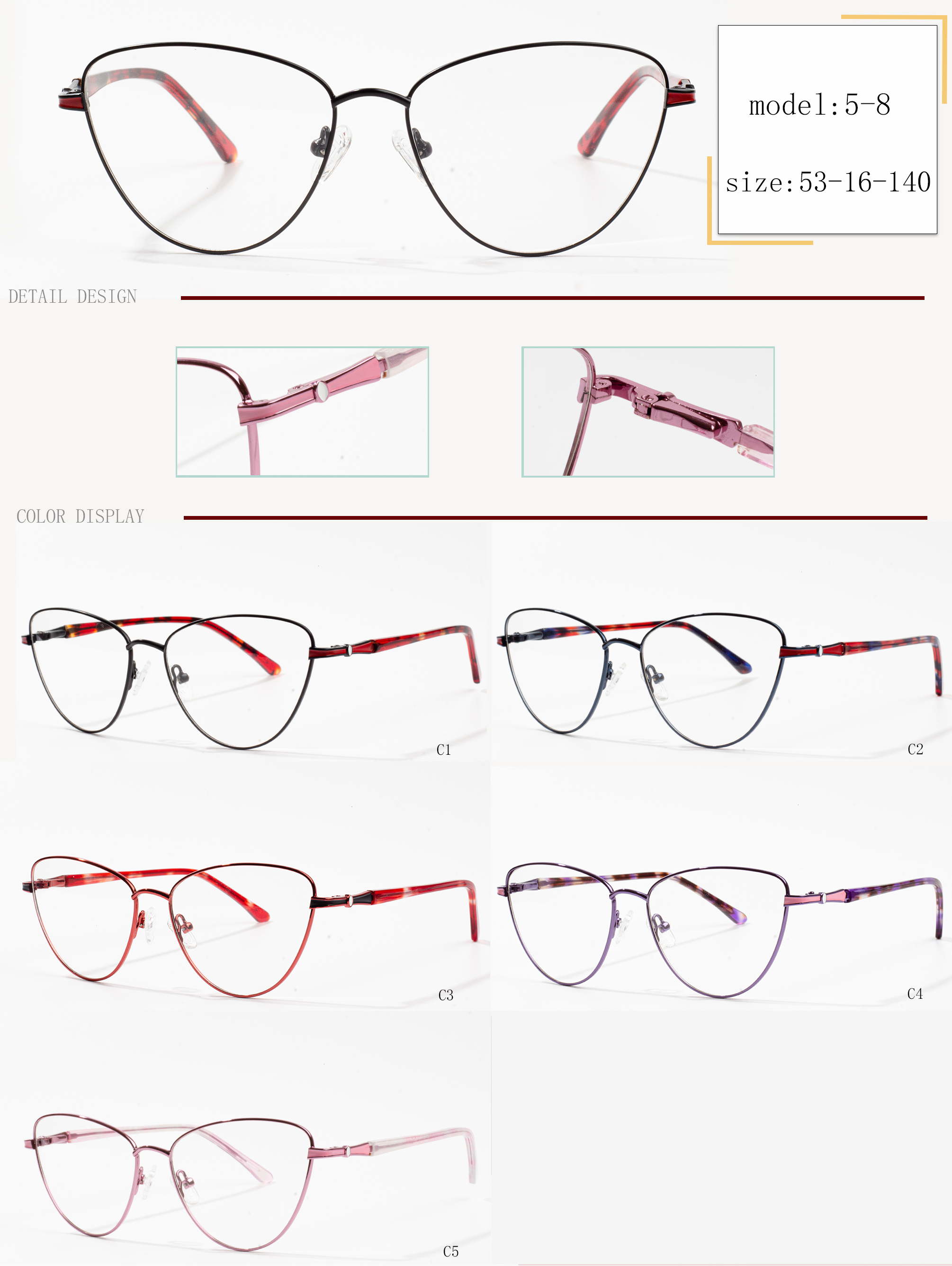 dámske kovové rámy okuliarov