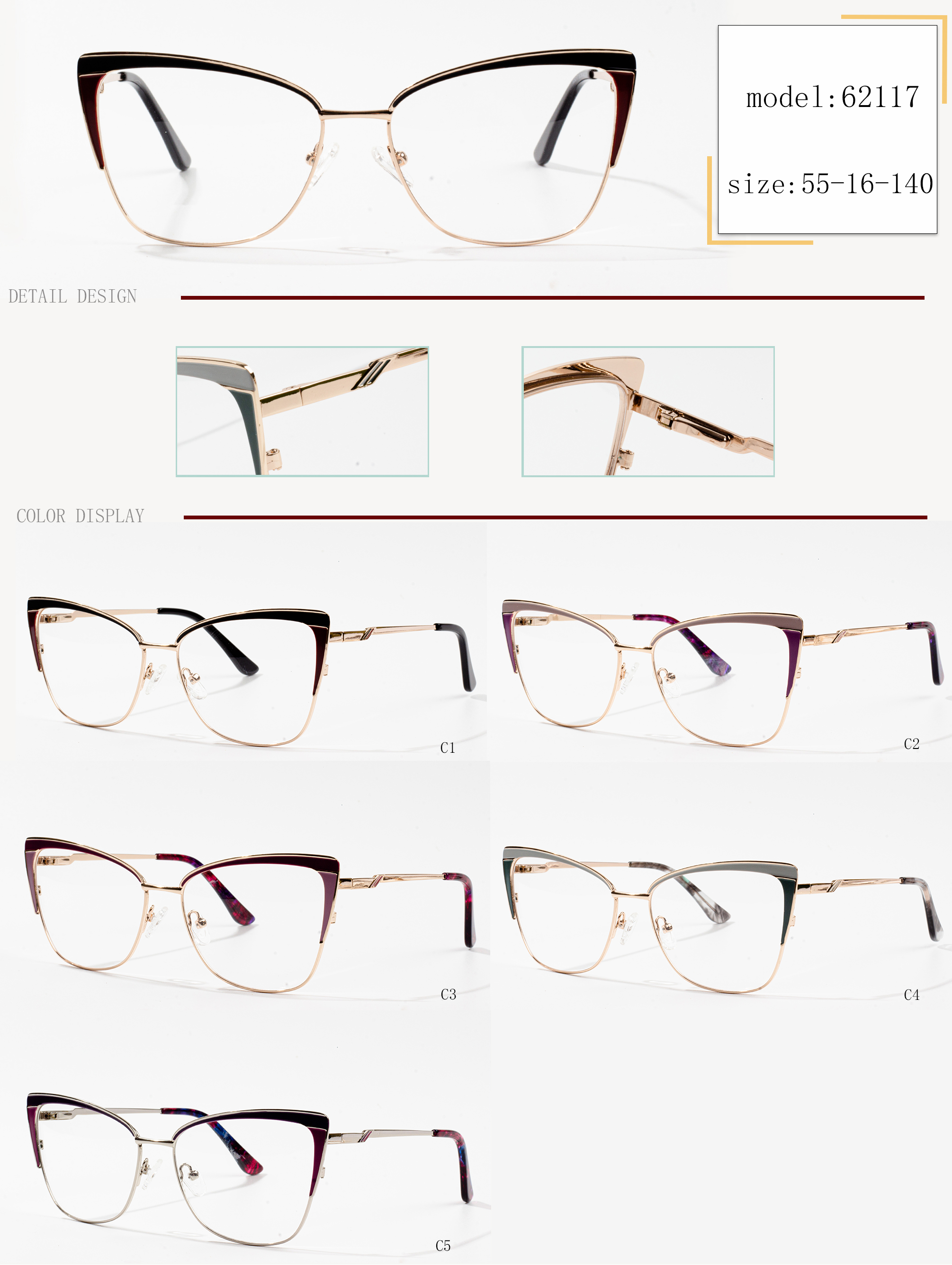 rôzne typy okuliarových rámov