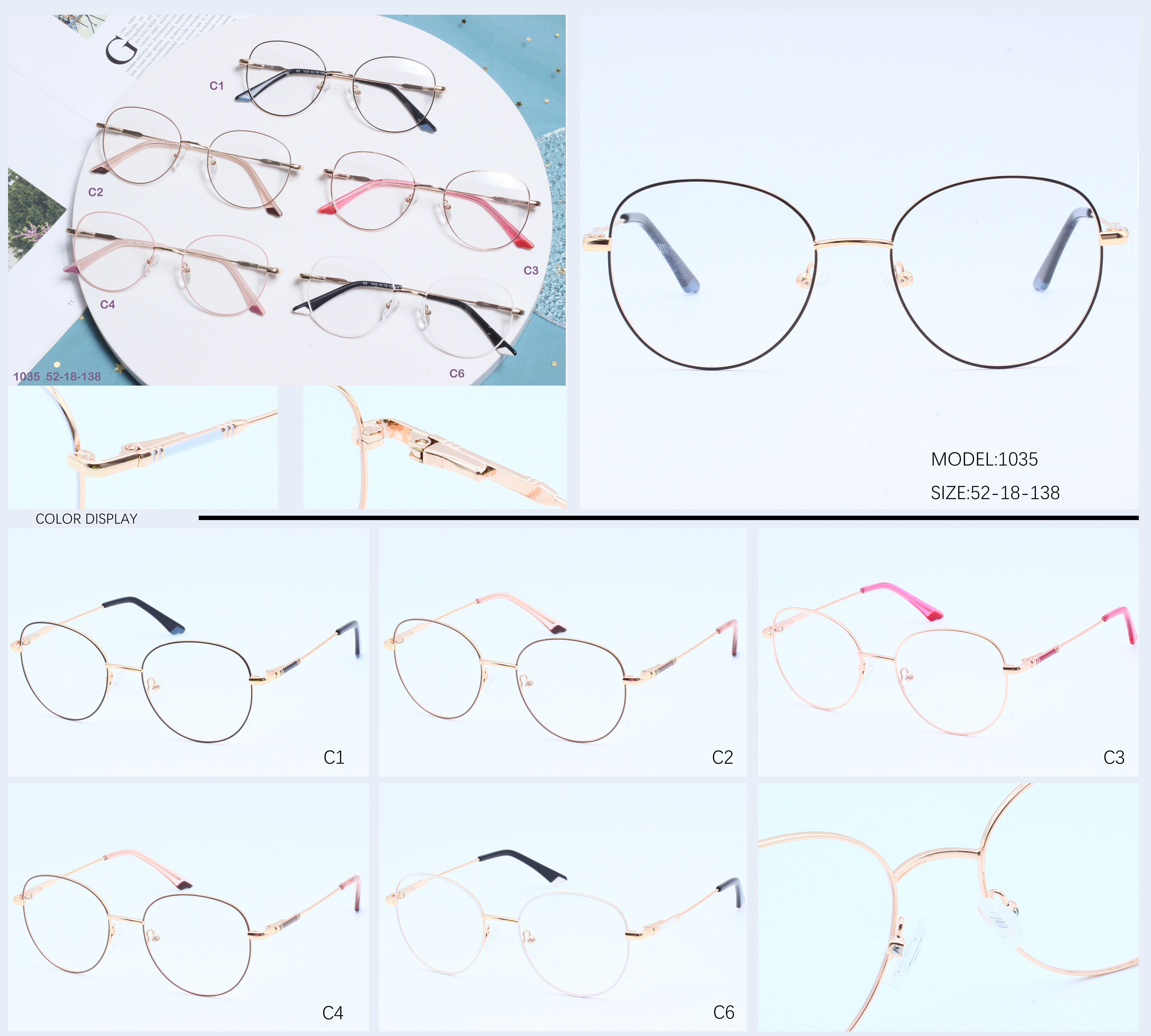 2022 Fashion luxury designer metal eyeglasses frames