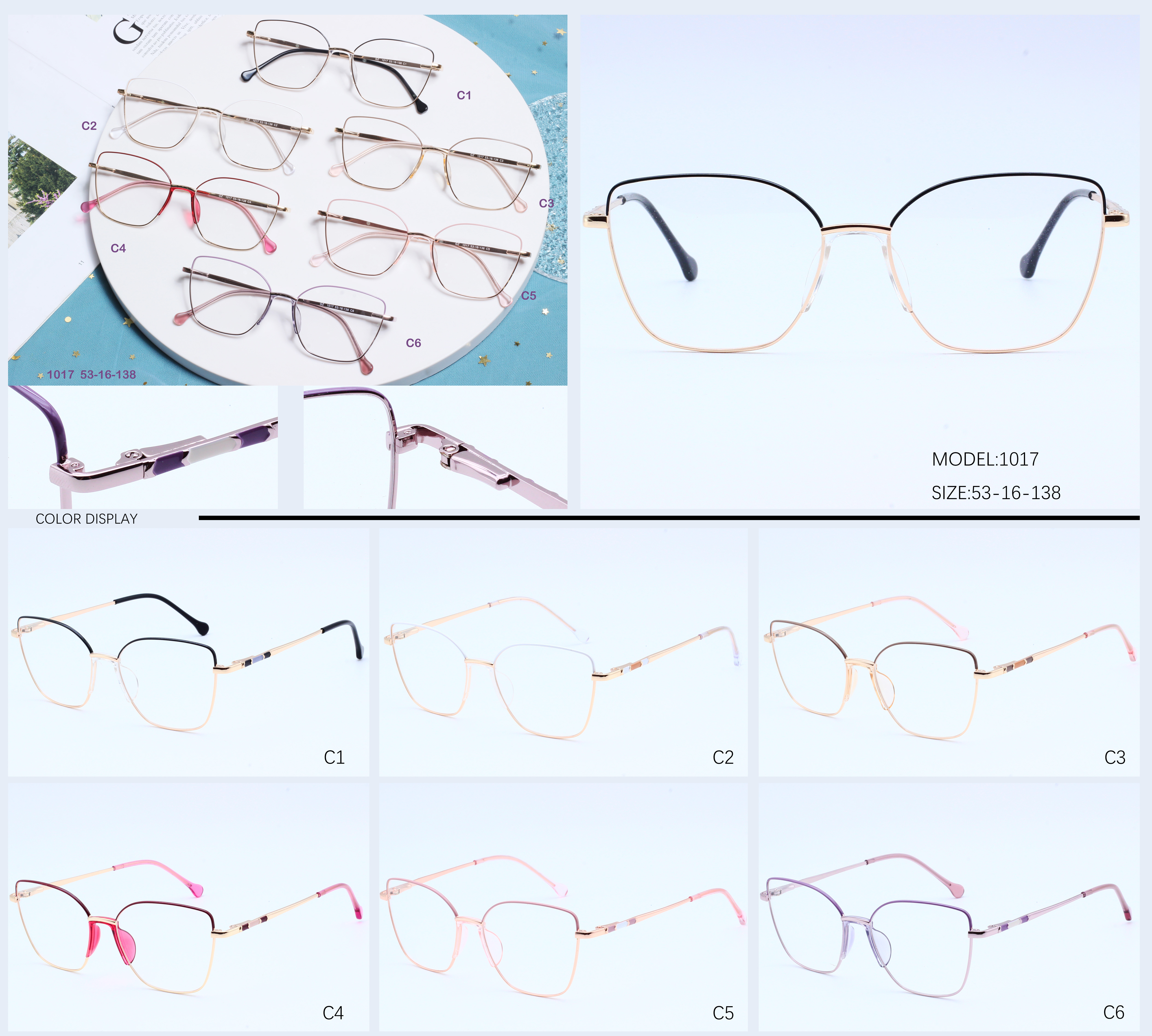 Women Wire Frame UV Blocking Computer Glasses