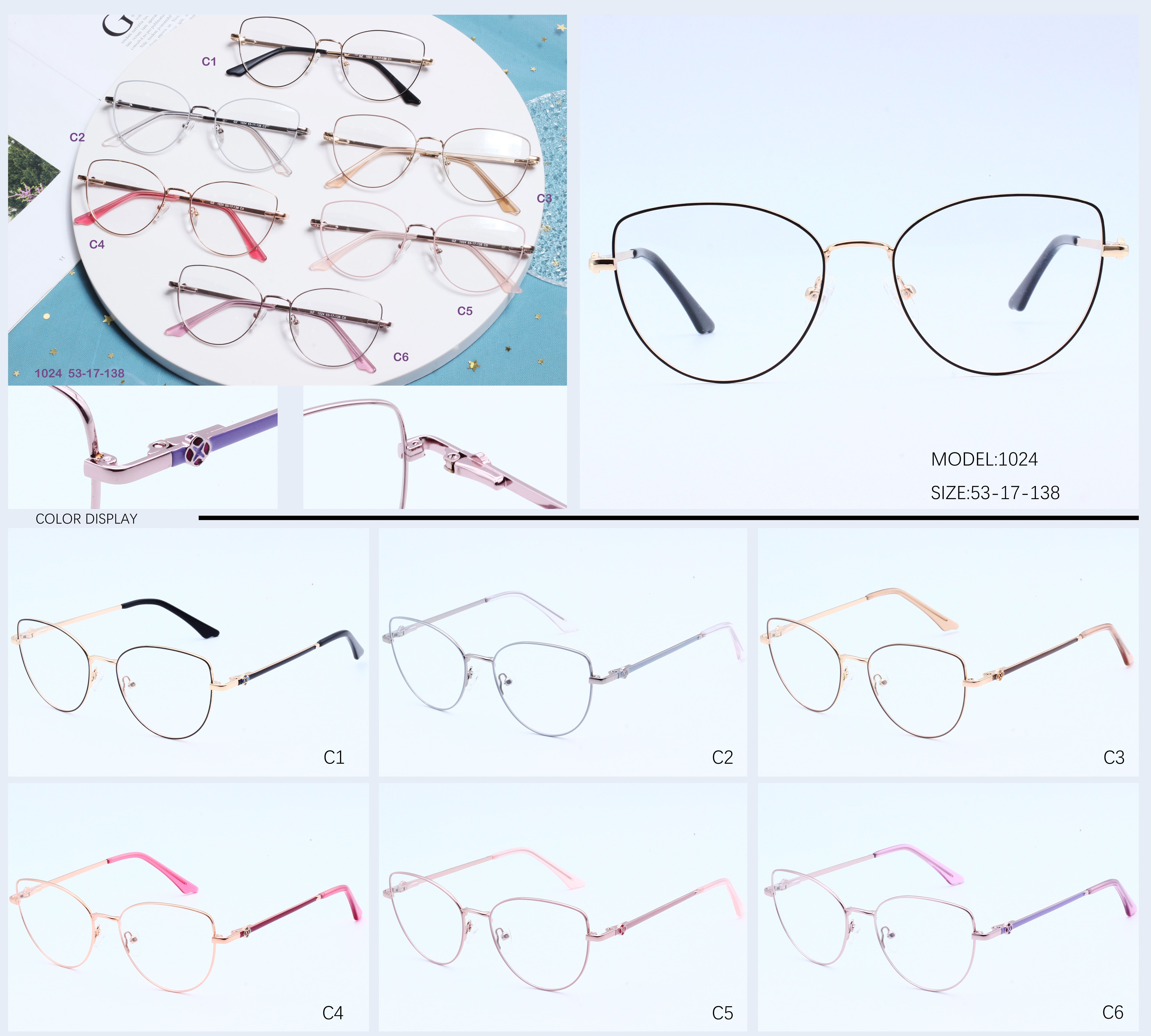 eyeglasses frame metal eyewear glass frame