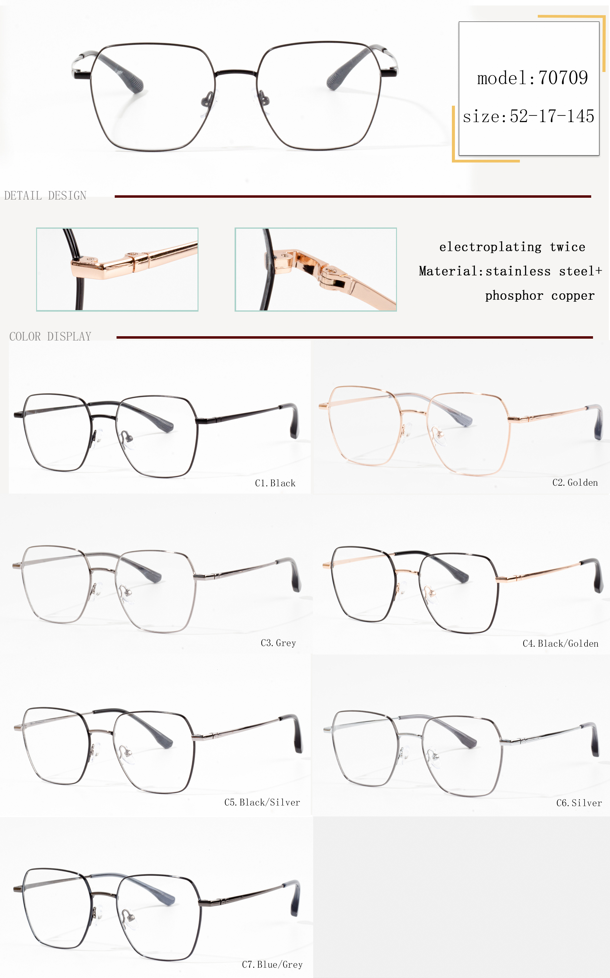 thin & lightweight metal eyeglasses